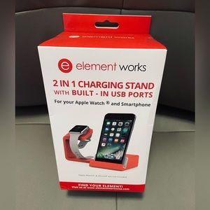BNWB APPLE WATCH & iPHONE CHARGING STAND WITH (TWO) 2 BUILT IN USB PORTS